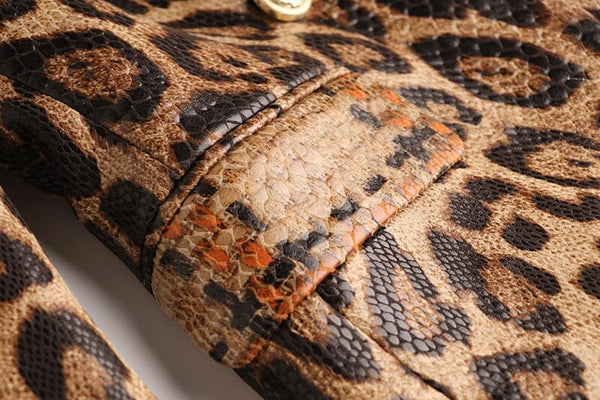 The Anaconda Faux Leather Long Sleeve Blazer 0 SA Styles 