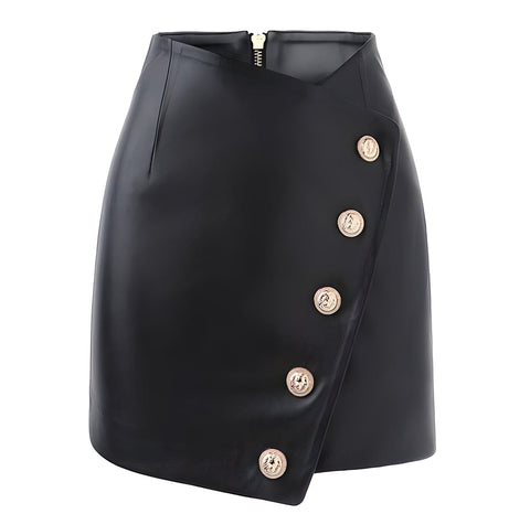 The August Faux Leather Pencil Mini Skirt - Multiple Colors 0 SA Styles Black S 