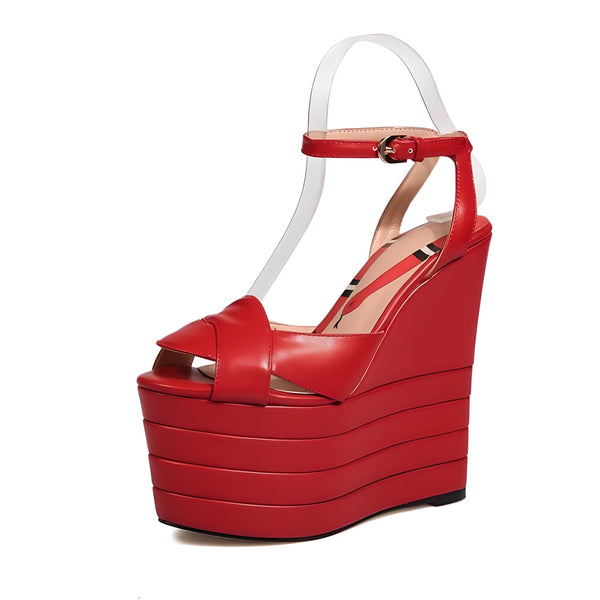 The Amora Platform Sandals - Multiple Colors 0 SA Styles Red (Solid) EU 34 / US 4.5 
