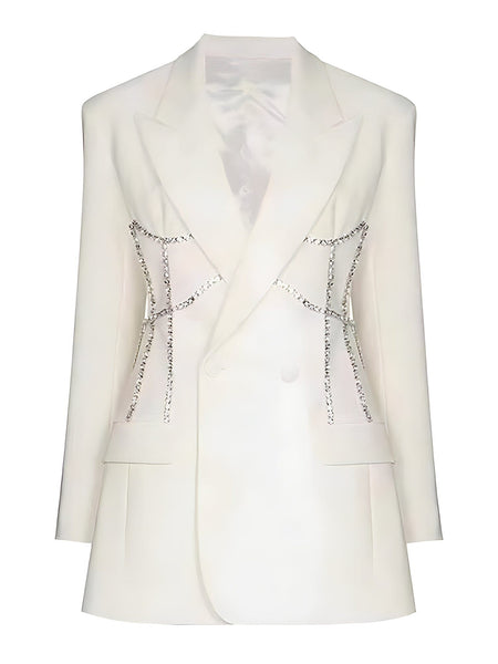 The Chandelier Long Sleeve Blazer - Multiple Colors 0 SA Styles White S 