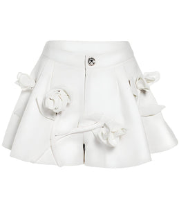 The Briar High Waist Appliqued Shorts - Multiple Colors 0 SA Styles White S 