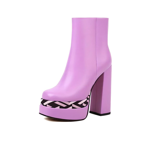 The Zuri Platform Ankle Boots - Multiple Colors 0 SA Styles Purple EU 34 / US 4.5 