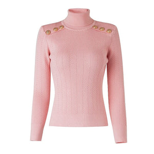 The Leighton Long Sleeve Knitted Turtleneck - Multiple Colors 0 SA Styles Pink S 