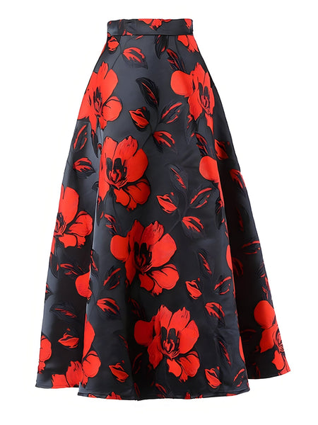 The Foliage High Waist Skirt - Multiple Colors 0 SA Styles Red S 
