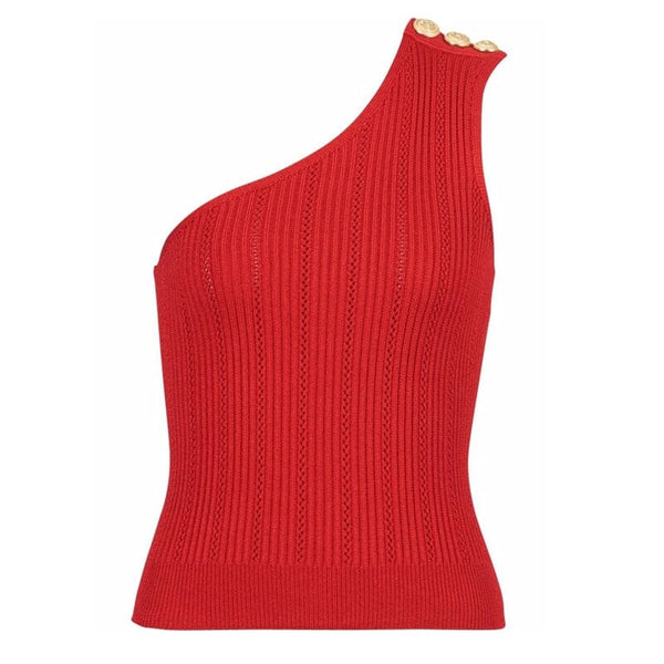 The Alize Knitted Cropped Tank Top - Multiple Colors 0 SA Styles Red S 