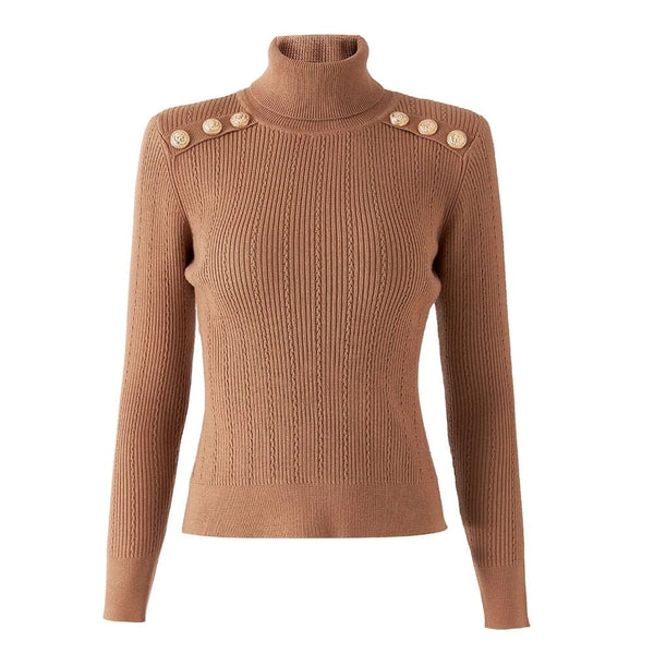 The Leighton Long Sleeve Knitted Turtleneck - Multiple Colors 0 SA Styles Khaki S 