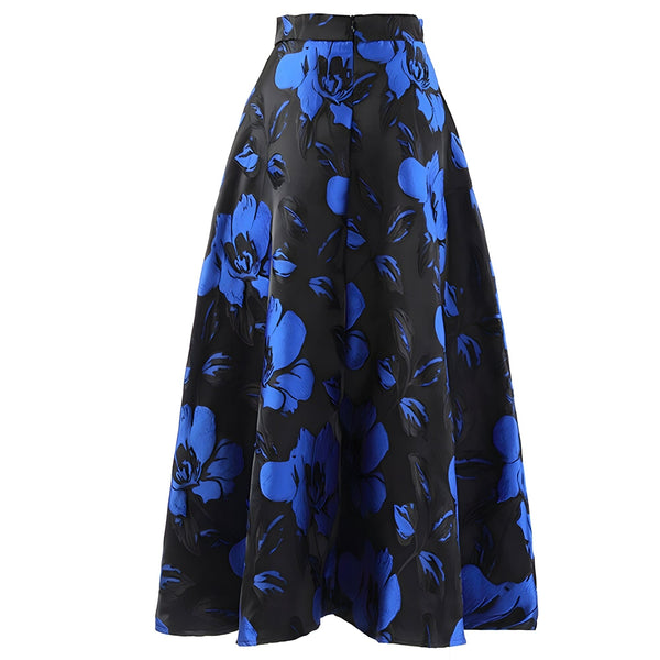 The Foliage High Waist Skirt - Multiple Colors 0 SA Styles Blue S 