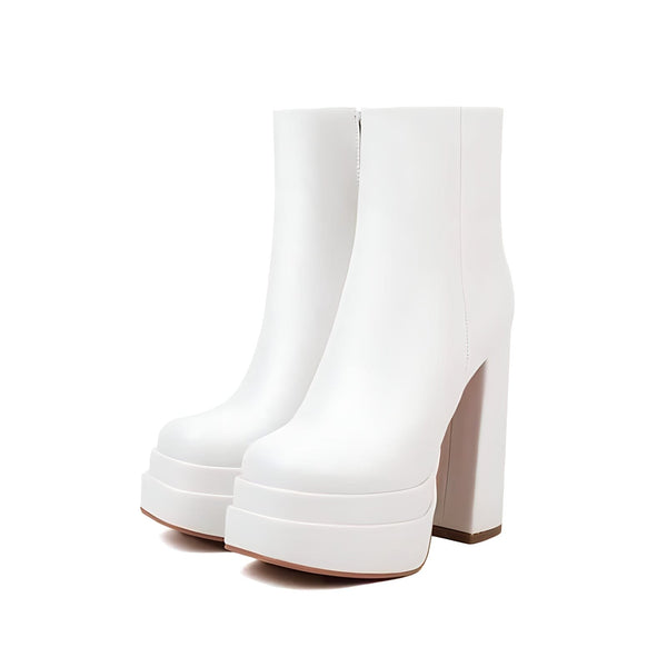 The Zuri Platform Ankle Boots - Multiple Colors 0 SA Styles White EU 34 / US 4.5 