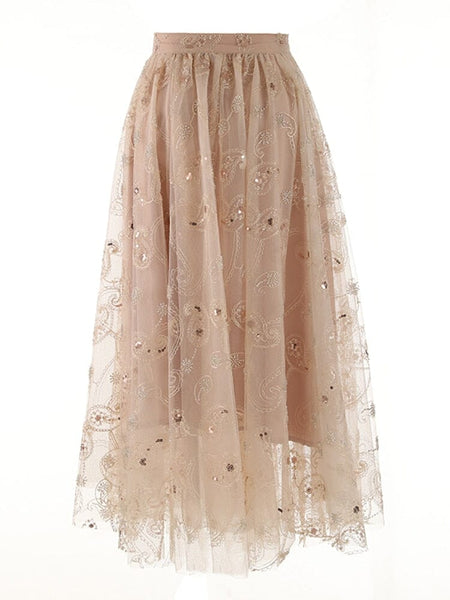 The Indie High Waist Sequin Skirt 0 SA Styles 