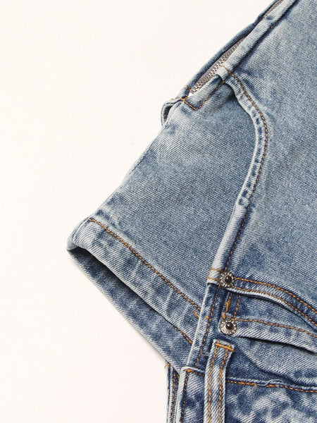 The Genie High Waist Denim Shorts - Blue 0 SA Styles 