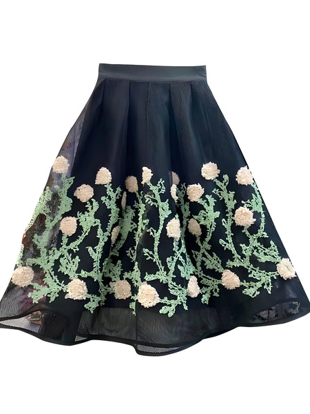 The Bloom High-Waisted Skirt - Multiple Colors 0 SA Styles Black S 