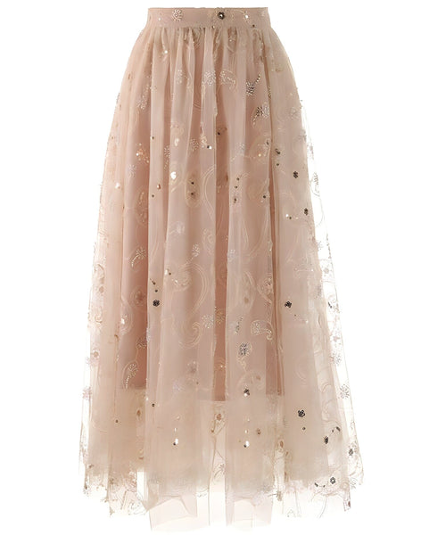 The Indie High Waist Sequin Skirt 0 SA Styles S 