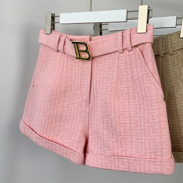 The Bey High-Waist Denim Shorts - Multiple Colors 0 SA Styles Pink S China