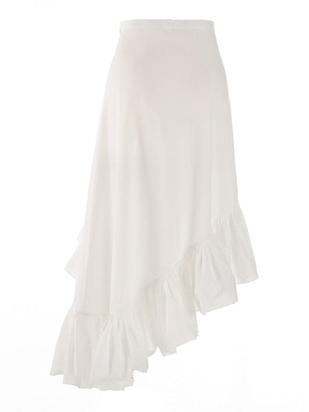 The Blanche High Waist Asymmetrical Skirt - Multiple Colors 0 SA Styles White S 