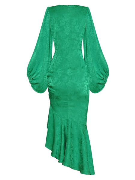 The Emerald Ruched Long Sleeve Dress 0 SA Styles 
