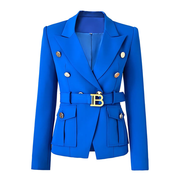 The Bey Long Sleeve Belted Blazer - Multiple Colors 0 SA Styles Blue S 