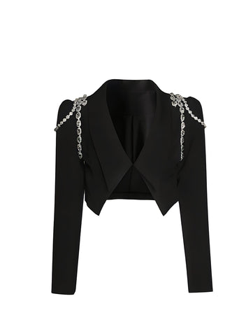 The Evelyne Long Sleeve Cropped Blazer 0 SA Styles S 