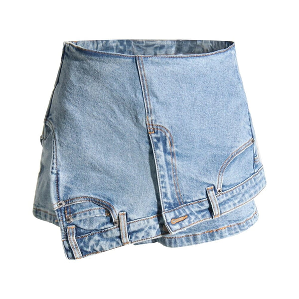 The Genie High Waist Denim Shorts - Blue 0 SA Styles S 