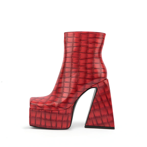 The Kinsley Platform Ankle Boots - Multiple Colors 0 SA Styles Red EU 34 / US 4.5 