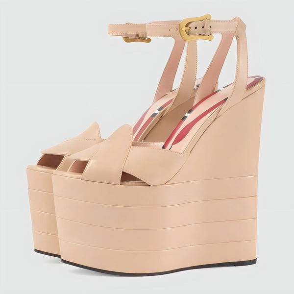 The Amora Platform Sandals - Multiple Colors 0 SA Styles Apricot EU 34 / US 4.5 