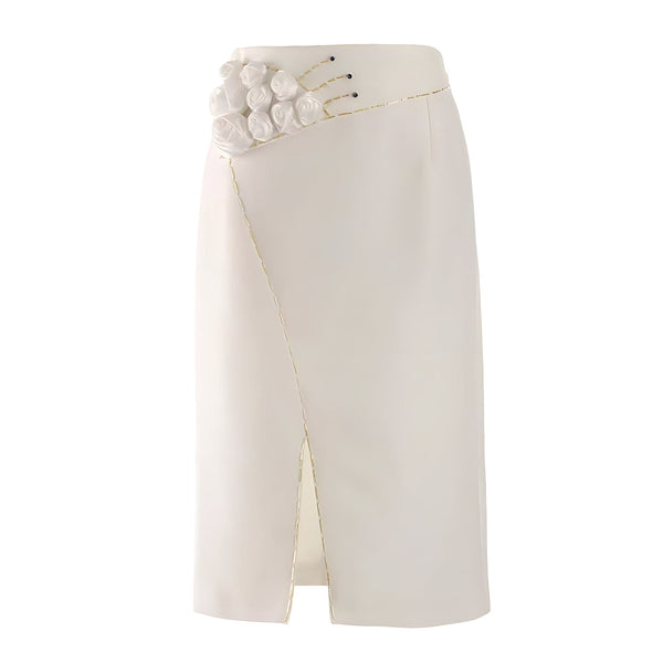 The Peony High Waist Pencil Skirt - Multiple Colors 0 SA Styles White S 