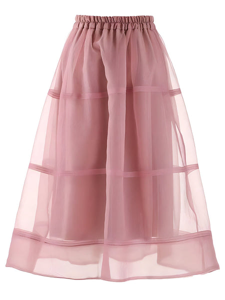 The Odette High Waist Mesh Skirt - Multiple Colors 0 SA Styles Pink S 