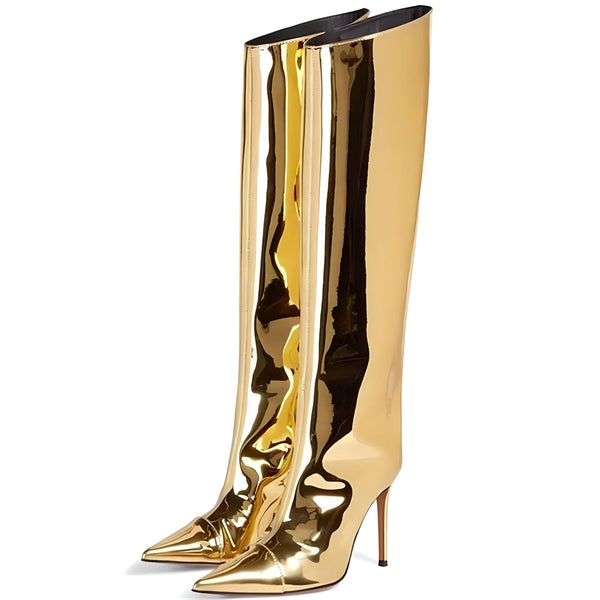 The Mirror Knee-High Boots - Multiple Colors 0 SA Styles Gold EU 34 / US 4.5 