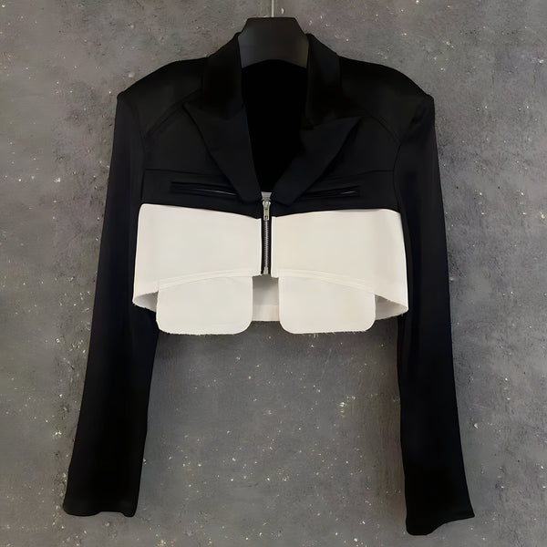 The Tracy Cropped Long Sleeve Blazer - Multiple Colors 0 SA Styles Black One Size 