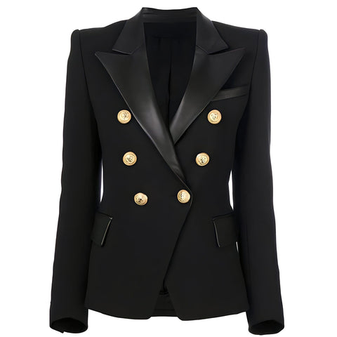 The Annette Faux Leather Blazer HARLEYFASHION Official Store S 