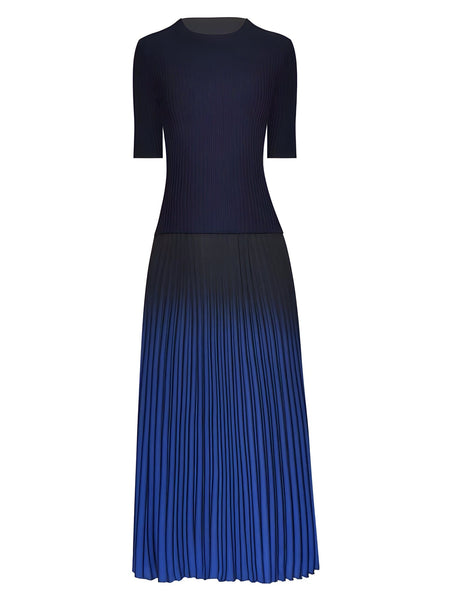 The Sapphire Short Sleeve Two-Piece Pleated Dress Luke + Larry S 