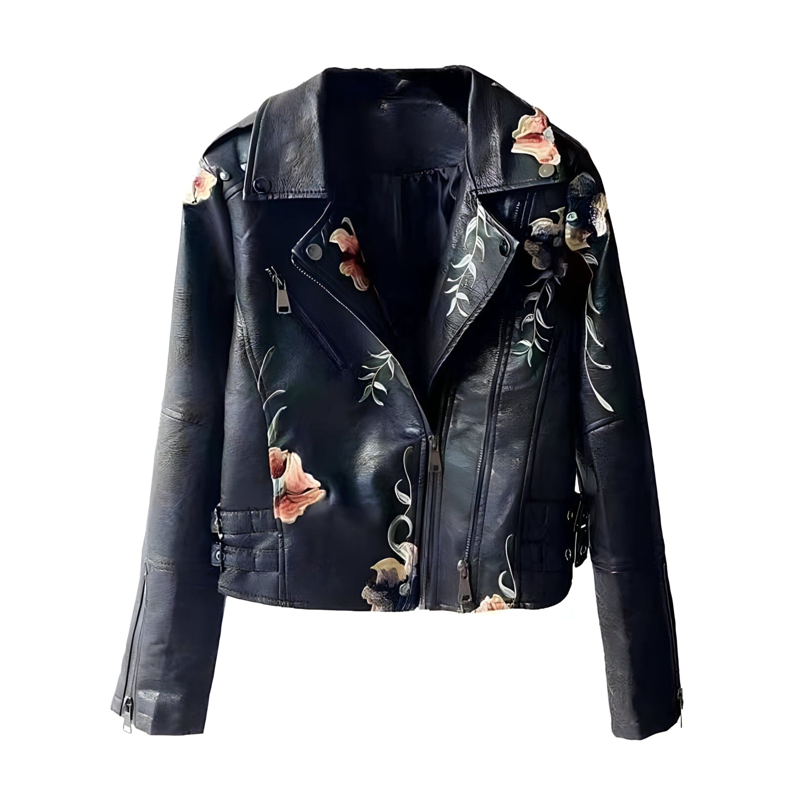The Francis Faux Leather Cropped Moto Jacket SA Studios M 