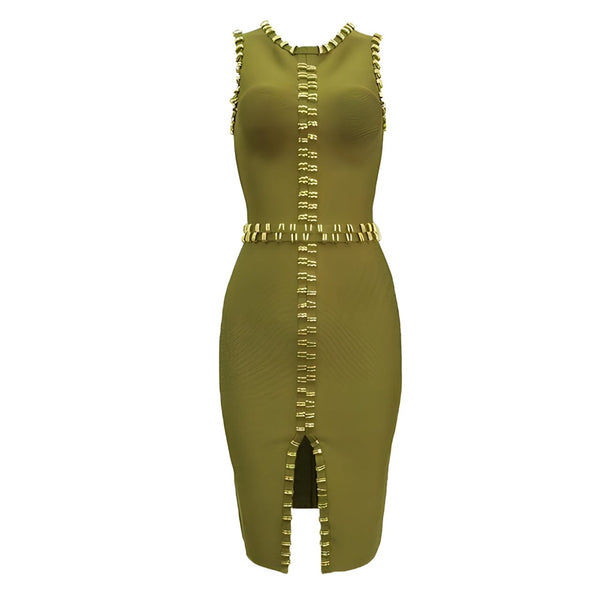 The Gemma Studded Split-Front Dress - Multiple Colors Shop5798684 Store XS Green 