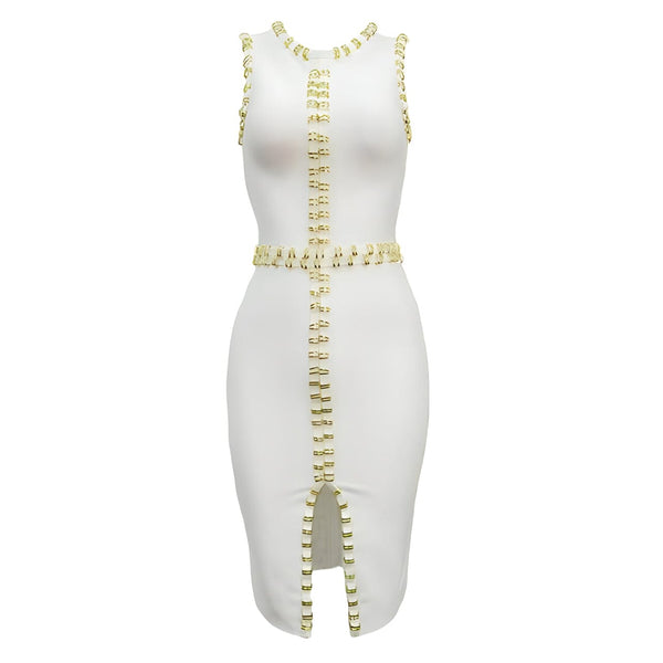 The Gemma Studded Split-Front Dress - Multiple Colors Shop5798684 Store XS White 