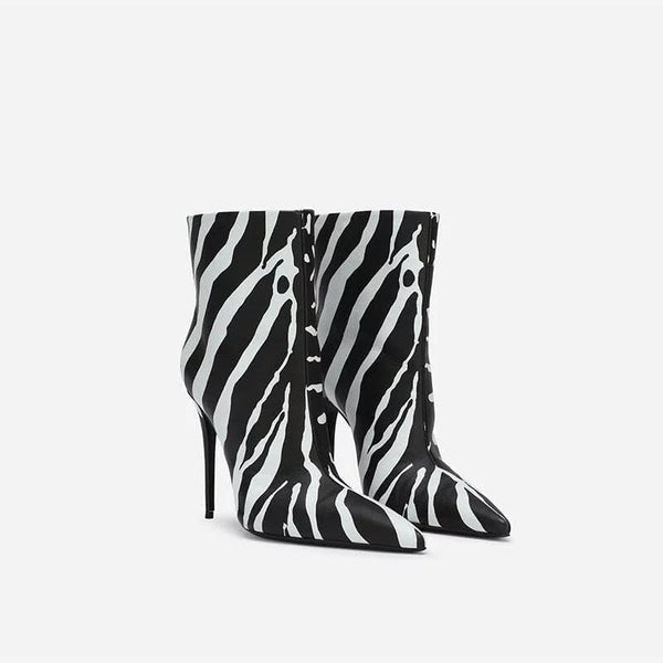 The Zebra High-Heel Ankle Boots 0 SA Styles 