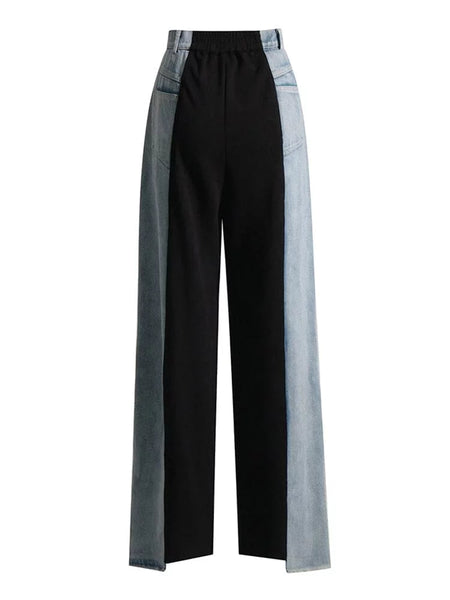 The Priya High Waist Spliced Denim Pants 0 SA Styles 