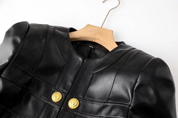The Rochelle Faux Leather Cropped Moto Jacket 0 SA Styles 