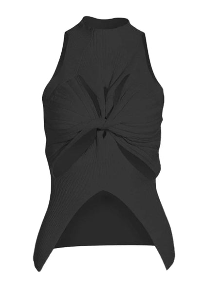 The Nikki Sleeveless Knitted Shirt - Multiple Colors 0 SA Styles Black S 
