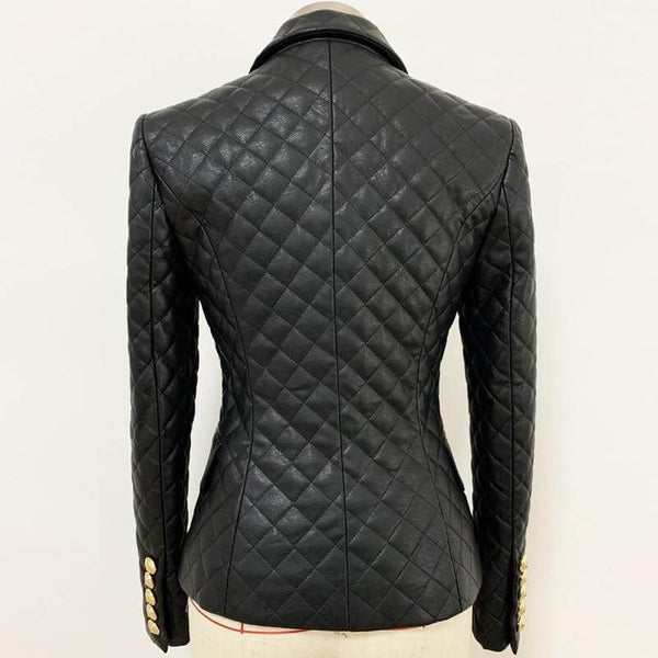 The "Cynthia" Quilted Faux Leather Blazer Shop5798684 Store 