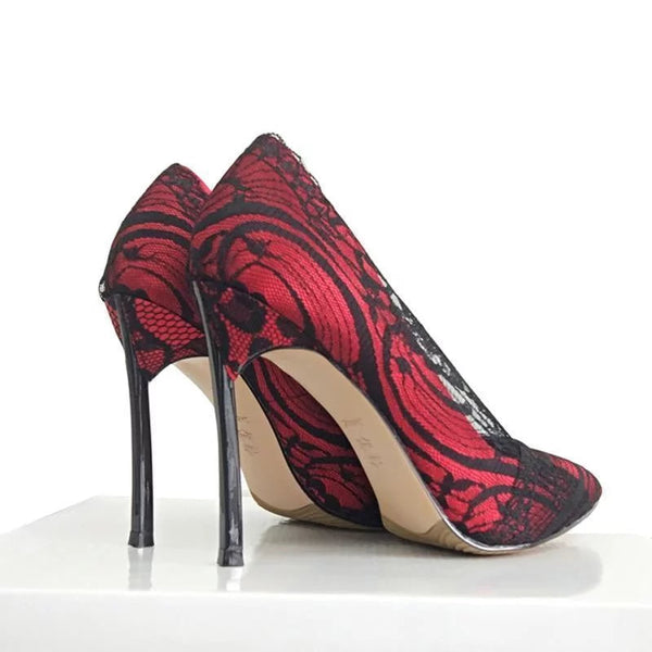 The Roselyn Lace High Heel Pumps - Multiple Colors Luke + Larry 