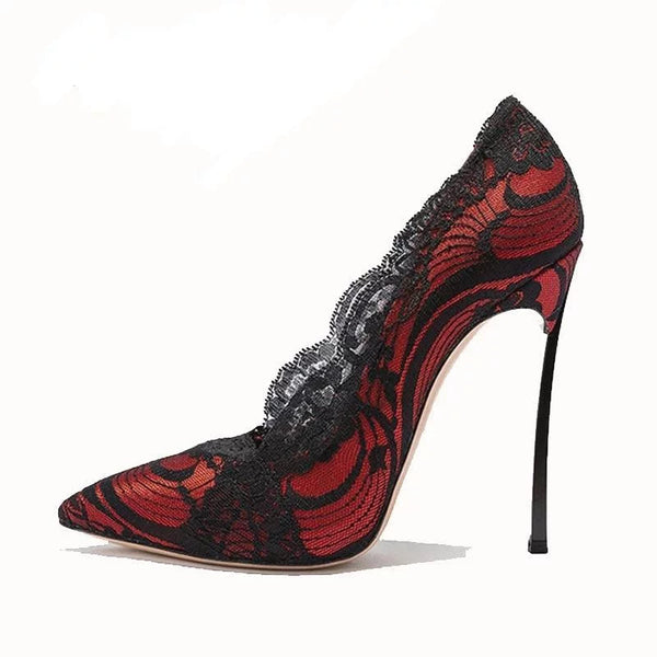 The Roselyn Lace High Heel Pumps - Multiple Colors Luke + Larry 