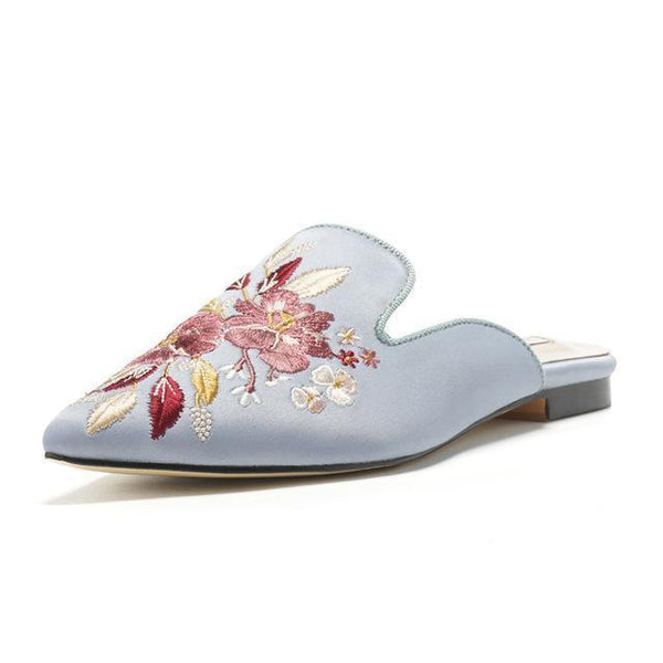 The "Flora" Satin Mules Slip On Loafers - Multiple Colors Luke + Larry 