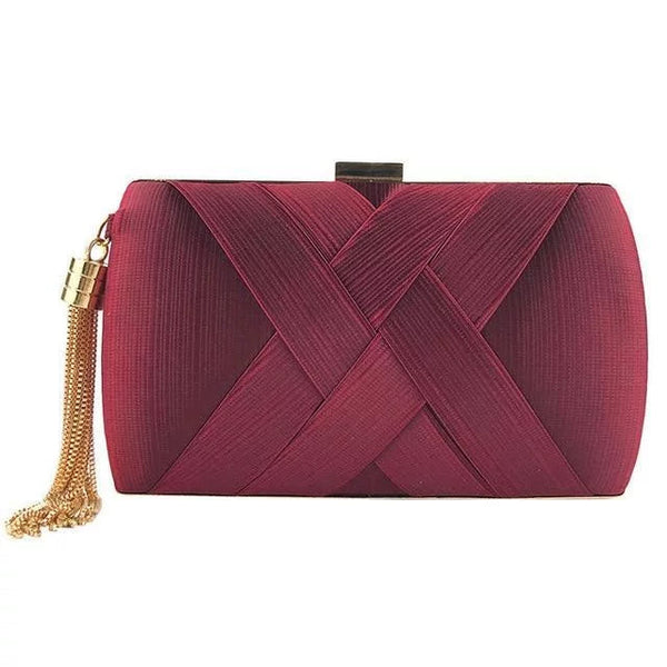 The Nicolette Handbag Clutch Purse - Multiple Colors Luke + Larry Wine Red 
